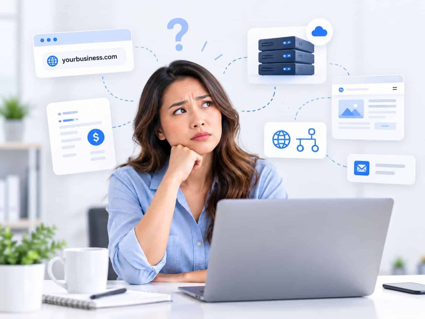 Business owner weighing up website quotes